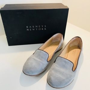 Barely worn Barney’s gray suede flats